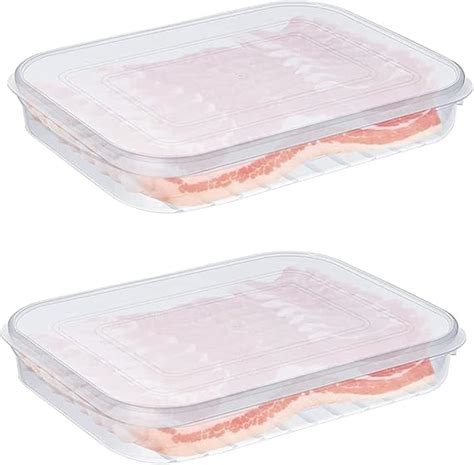 2 Pack Bacon Keeper Bacon Storage Containers Lunch Meat Container For