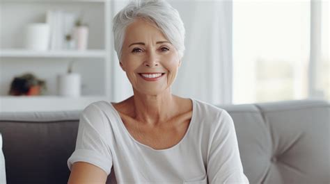 Premium Ai Image Smiling Confident Stylish Mature Middle Aged Woman