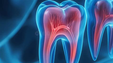 Detailed Anatomical Illustration Of A Human Tooth Showcasing The