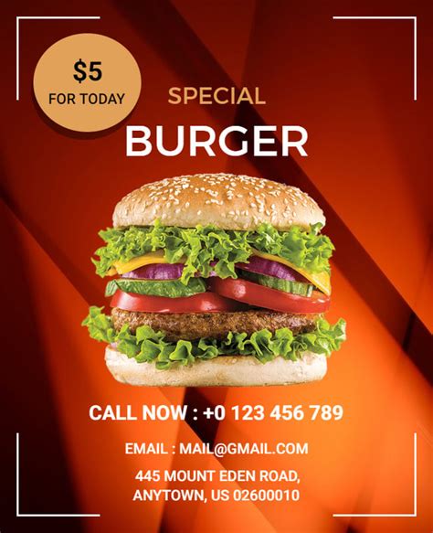 Burger Flyer Templates Design Deliciously Burger Promotions