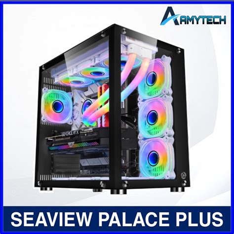 Inplay Pc Case Seaview Palace Plus Gaming Case Tempered Glass Black