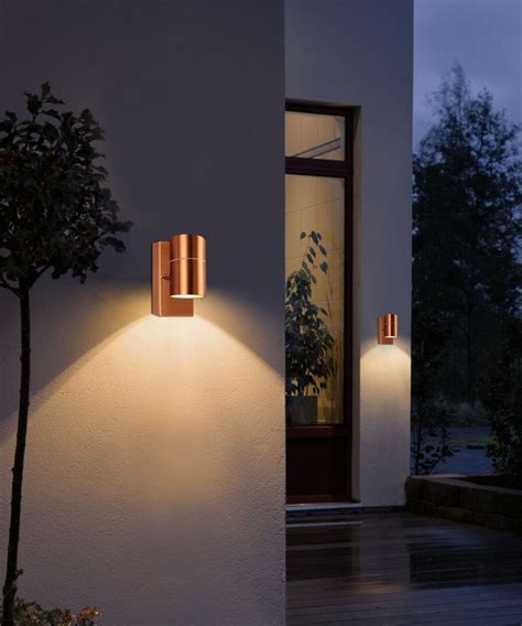 Dusk Till Dawn Sensor Outdoor Copper Single Wall Light Stainless Steel