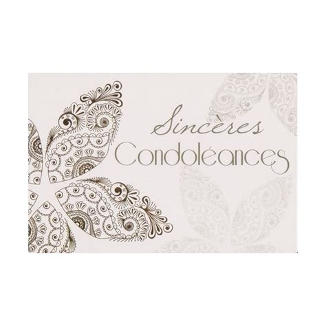 Carte de sincères condoléances - Carterie Poitiers