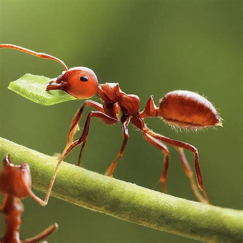 Premium Photo | A red and black ant on a tree