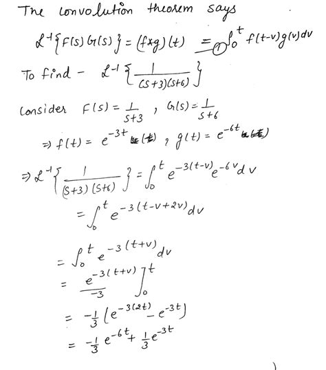 Solved Use The Convolution Theorem To Find The Inverse Laplace