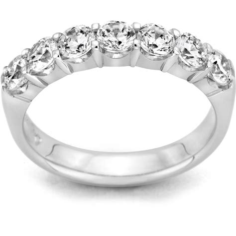 1 4 Carat T W Diamond 10kt White Gold Machine Set Shared Prong Band With Hi I1 I2 Quality