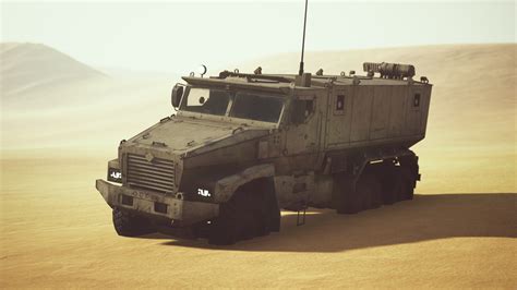 Armoured military truck in desert 6130814 Stock Video at Vecteezy