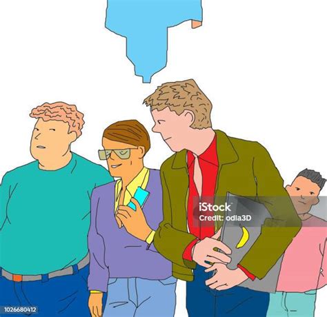 tiga  berbicara  jalan ilustrasi stok  gambar