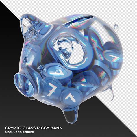 Premium Psd Litecoin Ltc Glass Piggy Bank With Crypto Coins D