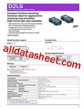 D2LS 21 Datasheet PDF Omron Electronics LLC