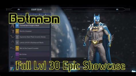 Injustice Level Batman New Epic Gear Shader Abilities Showcase