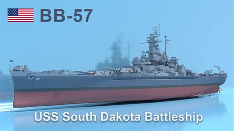 3D uss south dakota battleship model - TurboSquid 1357443