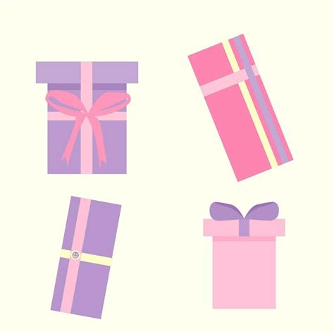 Purple And Pink Gift Box Design Collection 34468285 Vector Art At Vecteezy