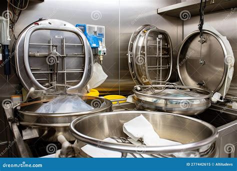 Surgical Instruments Being Sterilized In Steam Autoclave Ready For Use