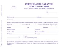 CERTIFICAT DE GARANTIE Amiéditions Garages