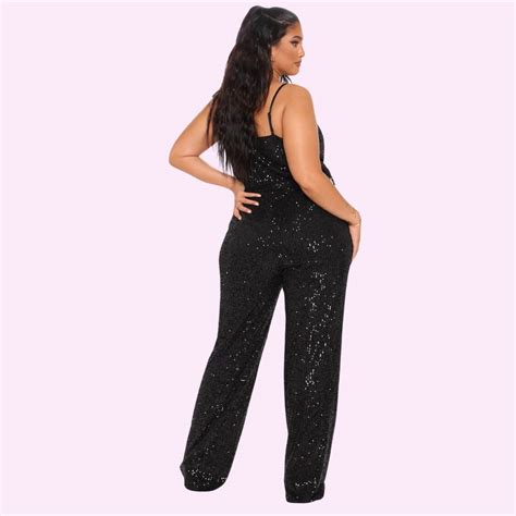 Vegas Ready Sparkle Black Sequin Jumpsuit Beach Babe Bikini