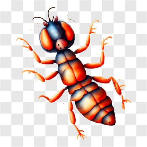 Descarga Insecto De Dibujos Animados Colorido Sobre Fondo Negro Png En