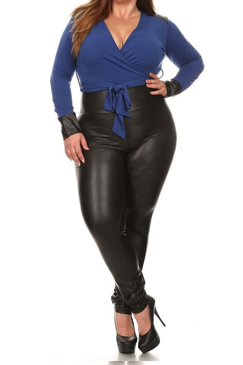 Sexy Leather Waist Tie Plus Size Jumpsuit Plussizefix