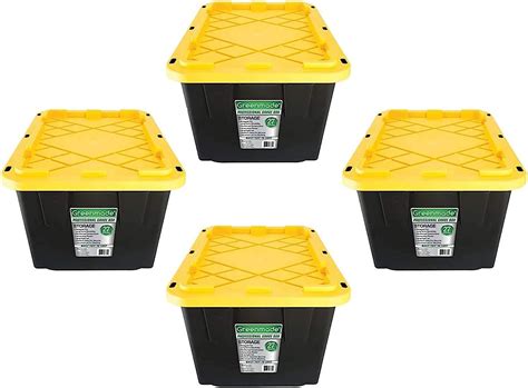 Greenmade 27 Gallon Black And Yellow Storage Container 4 Pack