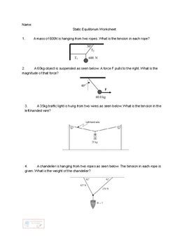 Static Equilibrium Worksheet By Engineering Futures TPT