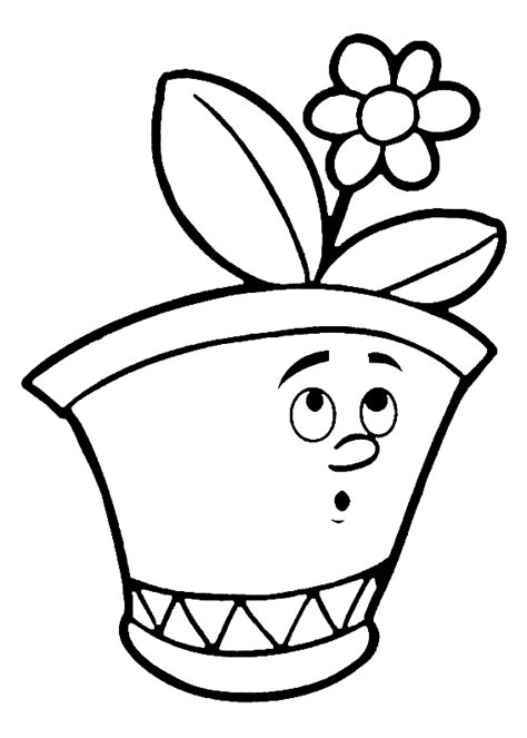 Cartoon Flower Printable Coloring Pages