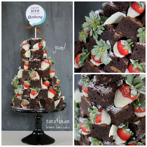 Belgian Chocolate Brownie And Strawberry Tower Cake By Coco Bean