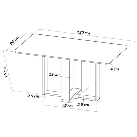 Mesa de Jantar 4 Lugares Rebeca Mel Nude Off White Viero Móveis