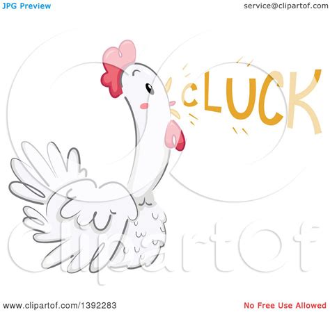 Clipart of a Chicken Making a Cluck Sound - Royalty Free Vector ...