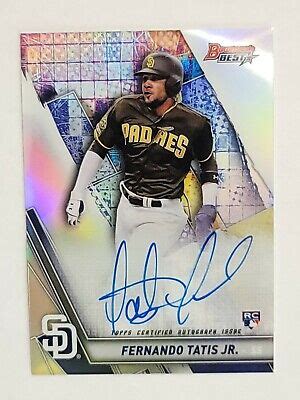 2019 Bowman S Best Fernando Tatis Jr On Card Auto Refractor Clean Card