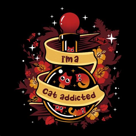 Camiseta Premium Unisex Cat Addicted De Eriondesigns Superfanart