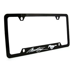 Ford Mustang Black Coated Metal License Plate Frame Holder | eBay