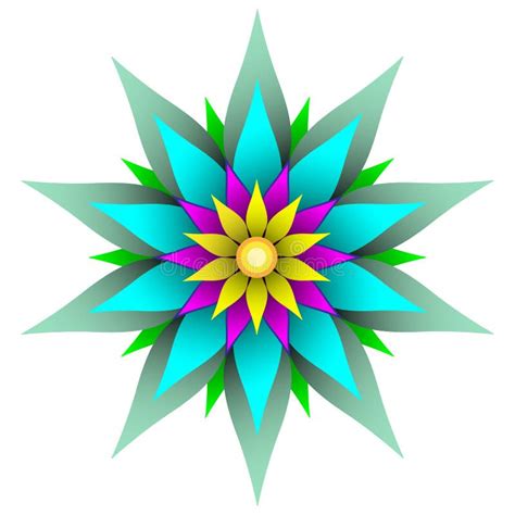 Abstract Vector Design Element, Flower Shape Symmetrical Pattern Stock ...