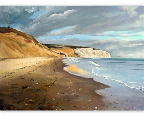 Painting Scenery Landscape Seascape Marine Sea Coast Hand Painted OOAK ...