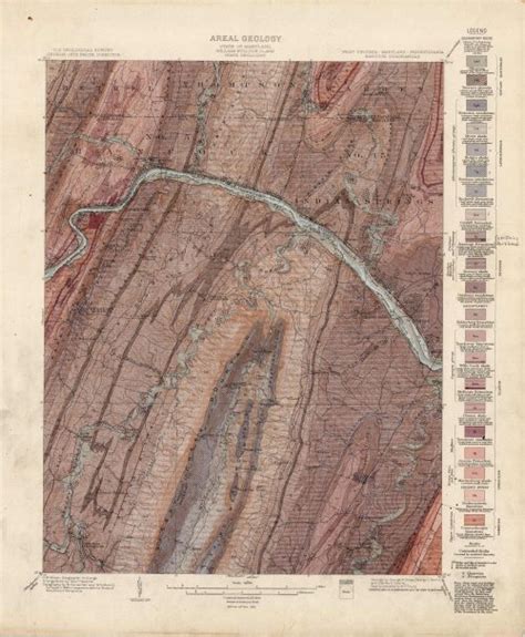 Hancock Quadrangle WV MD PA Areal Geology Art Source International