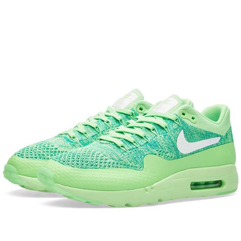 Nike Air Max 1 Ultra Flyknit Voltage Green And White End Gb