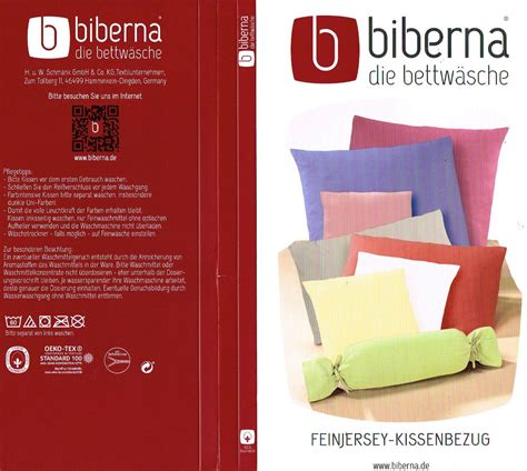 Biberna Nackenrollenbezug 15x40 cm 2 Stück Feinjersey 100 Baumwolle