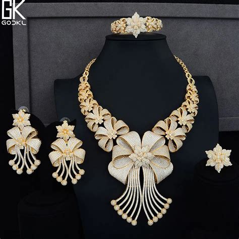 Godki Big Luxury Pcs African Jewelry Sets For Women Wedding Cubic