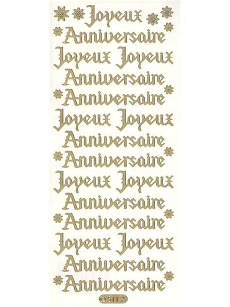 Starform Deco Stickers Joyeux Anniversaire Gold Michaels