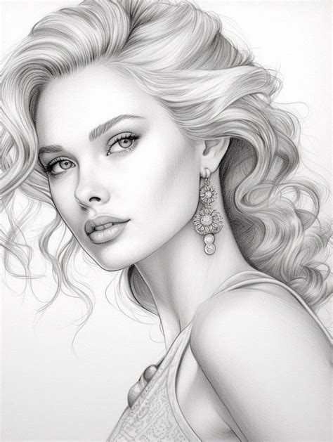 More Supermodels Coloring Page Coloring Book Beautiful Girls Greyscale Adult Coloring Realistic