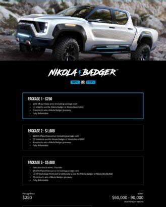 Nikola (NKLA) Unveils Three Reservation Packages for the Badger Electric Pickup Truck