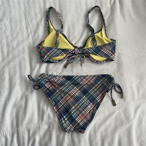 Coastal Cowgirl Sperry Plaid Bikini Set Adjustable Depop