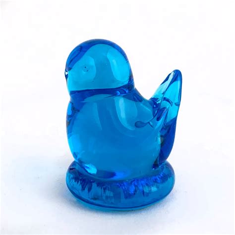 Vintage Hand Blown Art Glass Bluebird Of Happiness Figurine Etsy