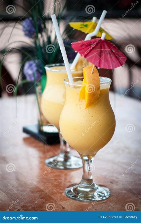 Fresh Fruit Mango Shake In Glass Stock Image Image Of Banana Energy 42968693