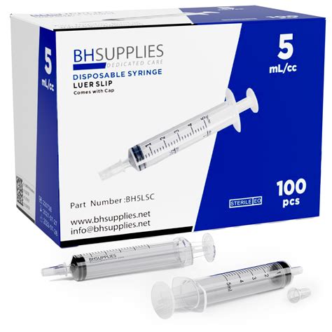 Bh Supplies 5ml Oral Syringe With Cap No Needle Sterile