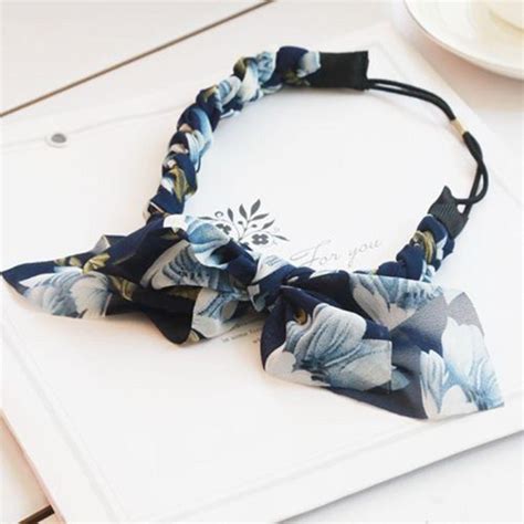 Buy Sheer Fashion Women Hairband Stretch Headband Bowknot Wrap Elastic