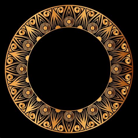 Premium Vector Luxury Golden Circle Frame With Vintage Mandala Gold