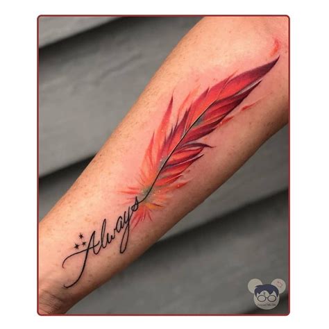 Cardinal Feather Tattoo