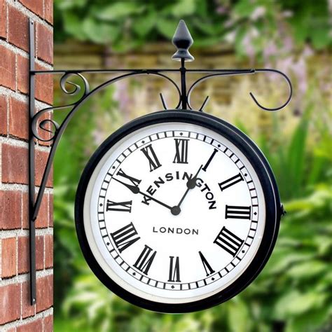 Outdoor Garden Kensington Station Outside Bracket Wall Clock 25cm