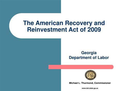 Ppt The American Recovery And Reinvestment Act Of Powerpoint