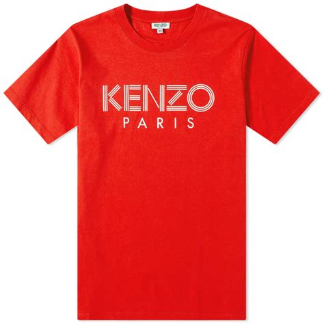 Kenzo Paris Logo Tee Medium Red End Us